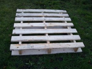 wooden pallet for storage.
