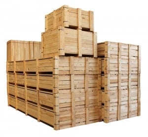 stack of wooden crates.